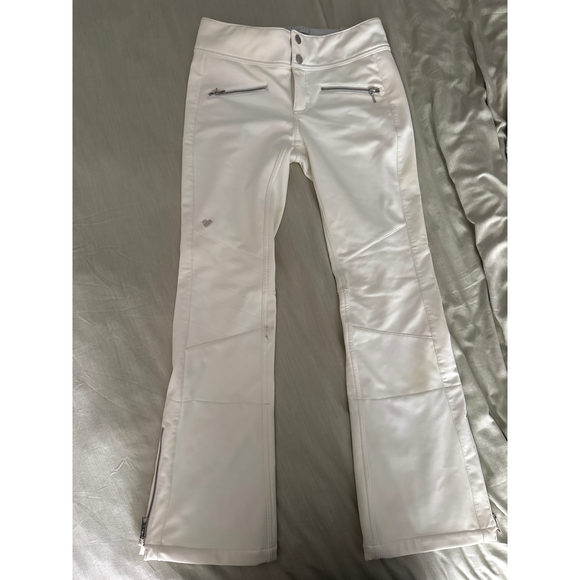 Obermeyer Clio Softshell Ski Pants 4 in White - Picture 3 of 8